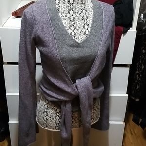 Purple and grey cashmere sweater